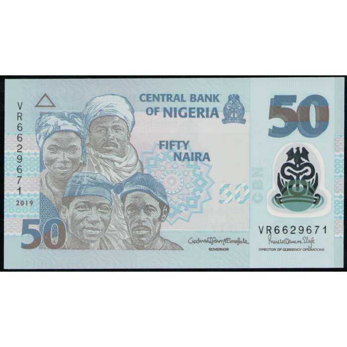 Нигерия 50 Найра 2019 год , UNС , Полимер