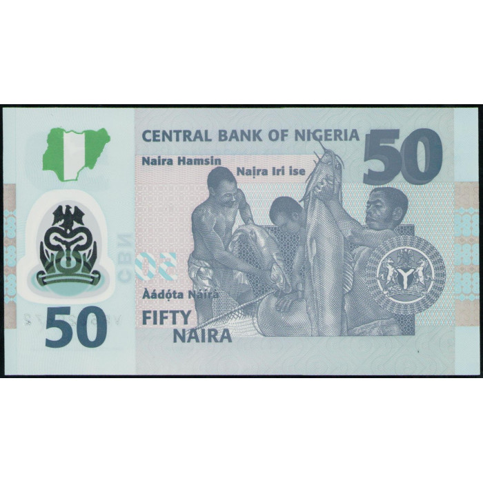 Нигерия 50 Найра 2019 год , UNС , Полимер