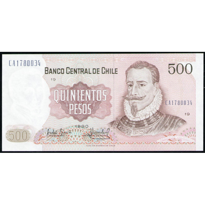 Чили 500 Песо 1990 год , UNC