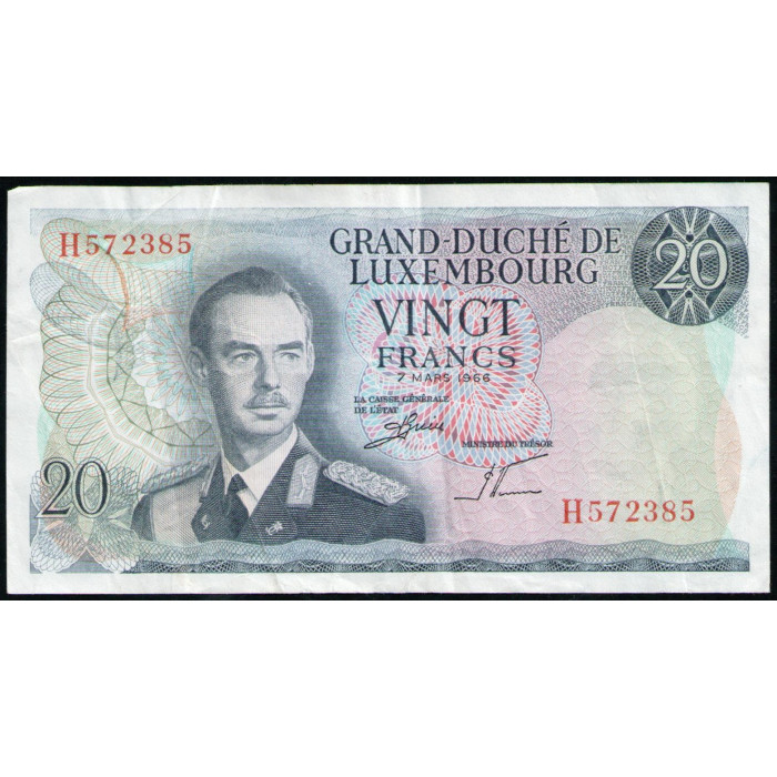 Люксембург 20 Франков 1966 год