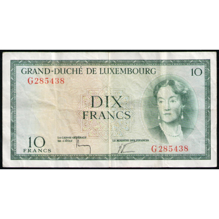 Люксембург 10 Франков 1954 год