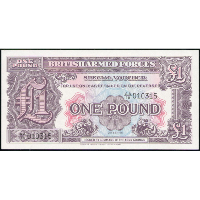 Великобритания 1 Фунт 1948 год , UNC , Британские Вооруженные Силы