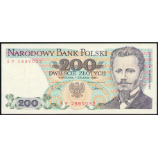 Польша 200 Злотых 1988 год , UNC 