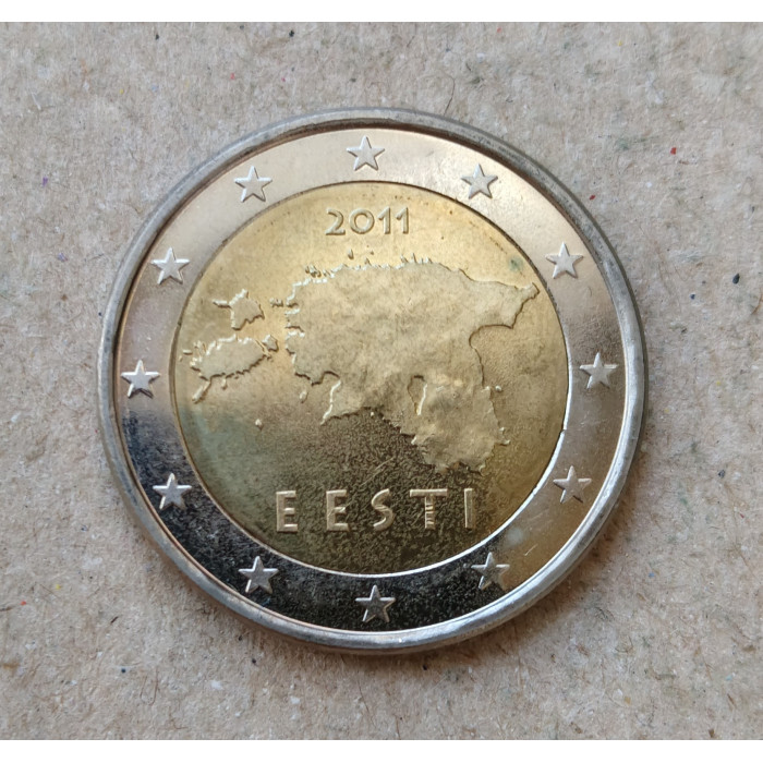 Эстония 2 Евро 2011 год , Биметалл