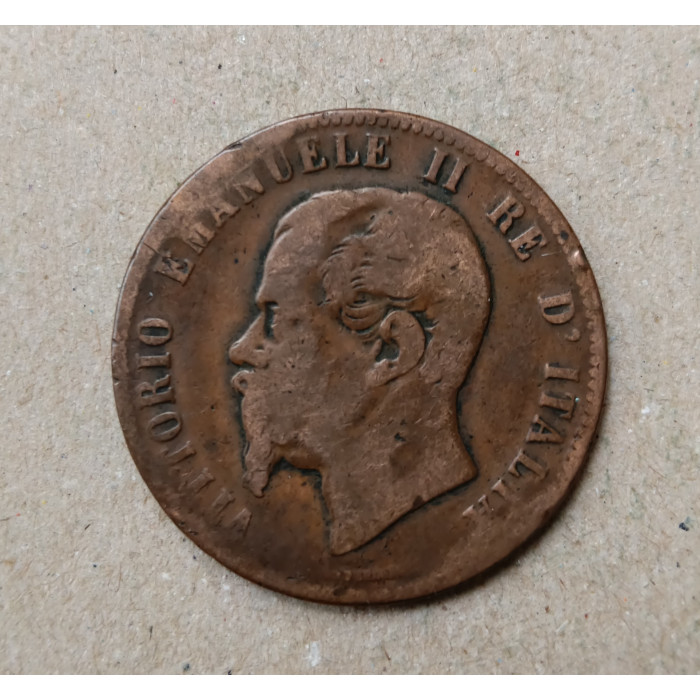 Италия 10 чентезимо 1863 год