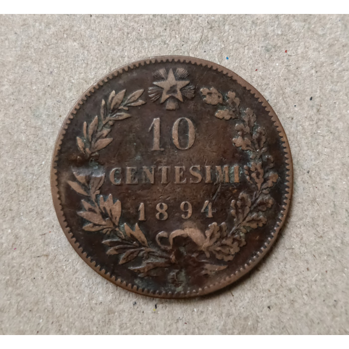 Италия 10 чентезимо 1894 год