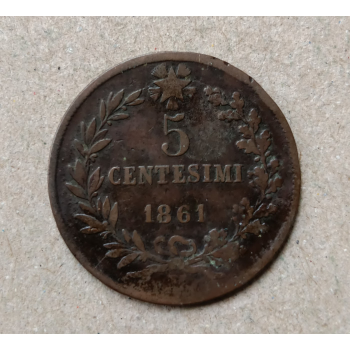 Италия 5 Чентезимо 1861 год