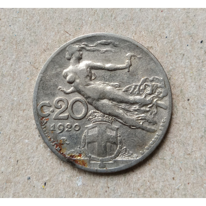 Италия 20 Чентезимо 1920 год