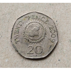 Гернси 20 Пенсов 2009 год , Карта острова 