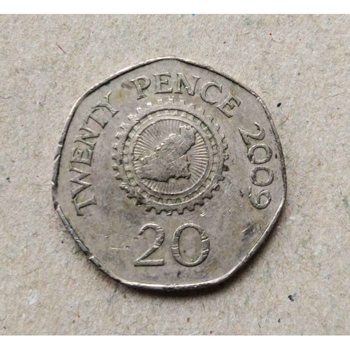 Гернси 20 Пенсов 2009 год , Карта острова 