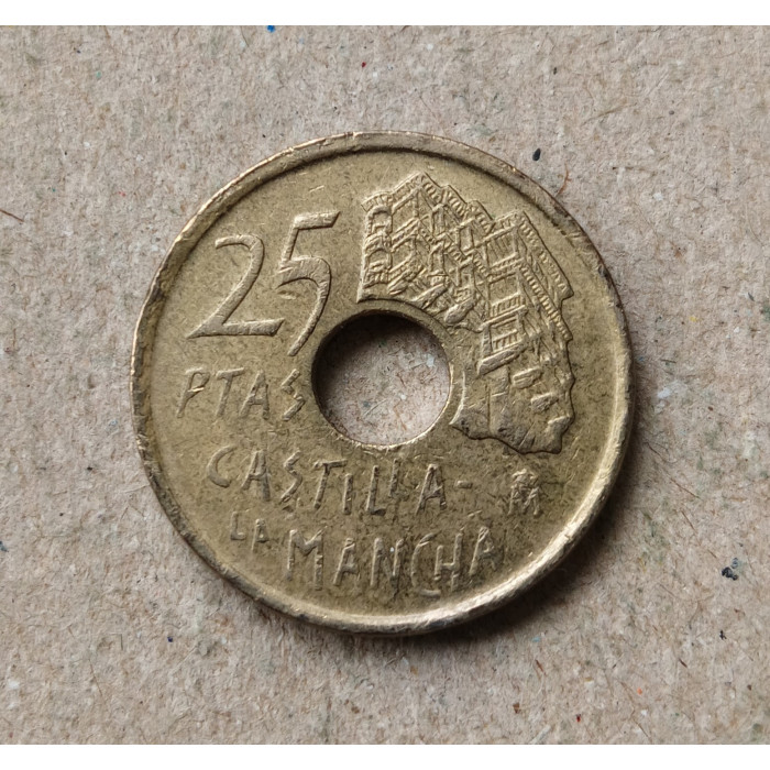 Испания 25 Песет 1996 год , Кастилия-Ла-Манча , Дон Кихот