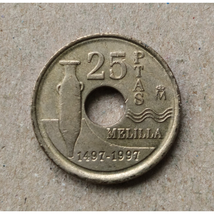 Испания 25 Песет 1997 год , Мелилья