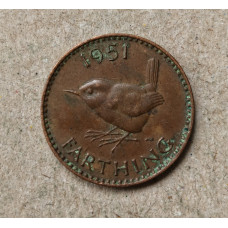Великобритания 1 Фартинг 1951 год , Крапивник 