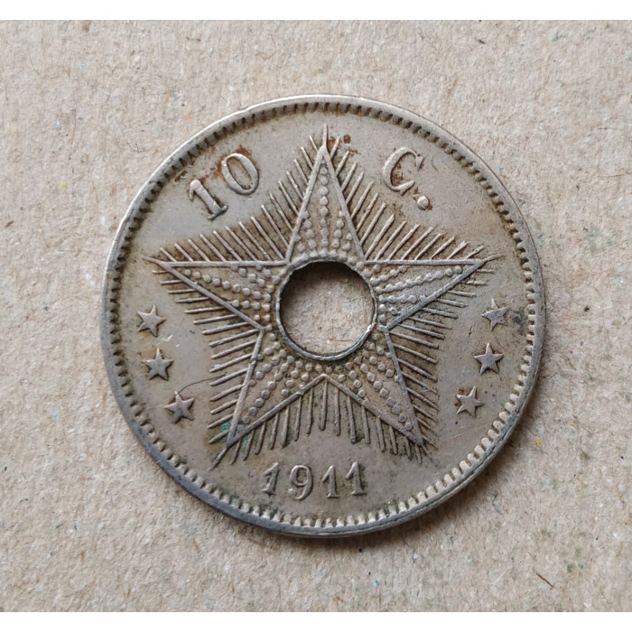 Бельгийское Конго 10 Сентим 1911 год