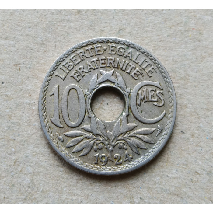 Франция 10 Сентим 1924 год