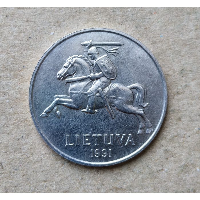 Литва 5 Центов 1991 год , Всадник
