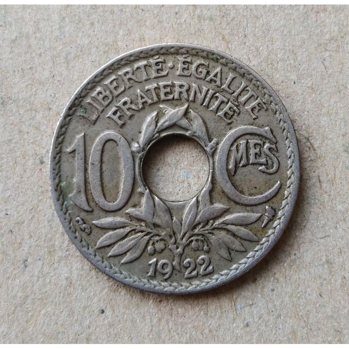 Франция 10 Сентим 1924 год