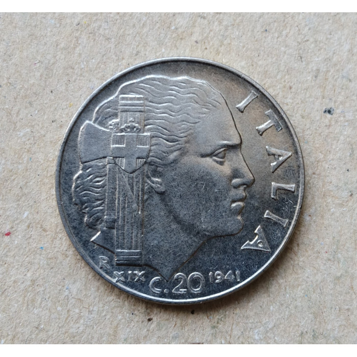 Италия 20 Чентезимо 1941 год