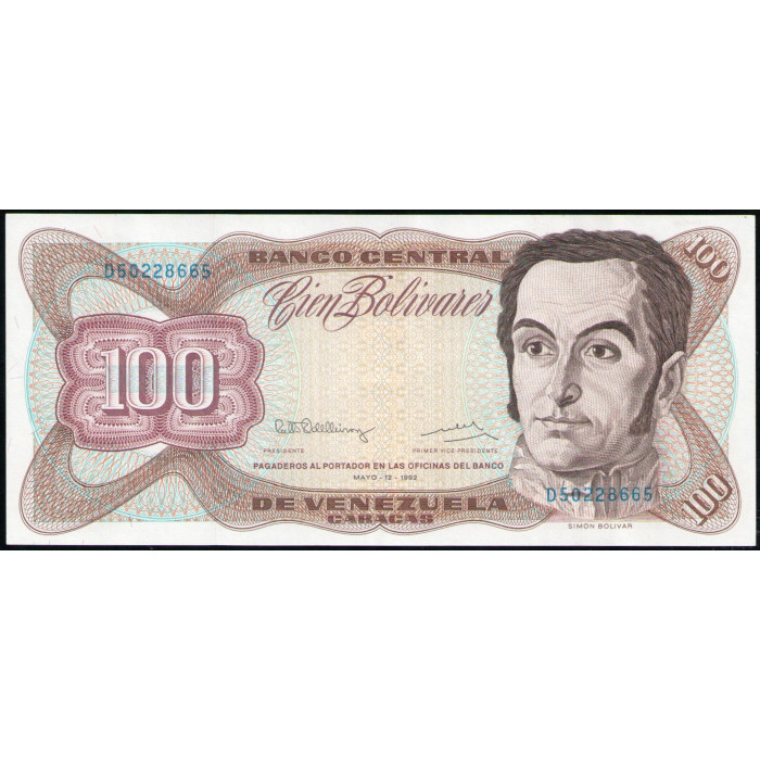 Венесуэла 100 боливаров 1992 год , АUNC