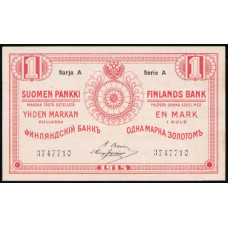Финляндия 1 Марка золотом , 1915 год , XF