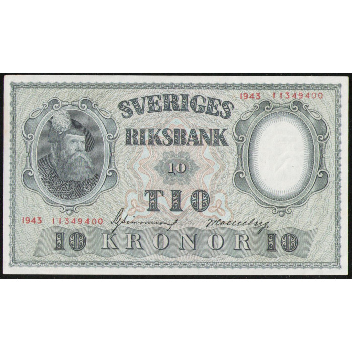 Швеция 10 Крон 1943 год 