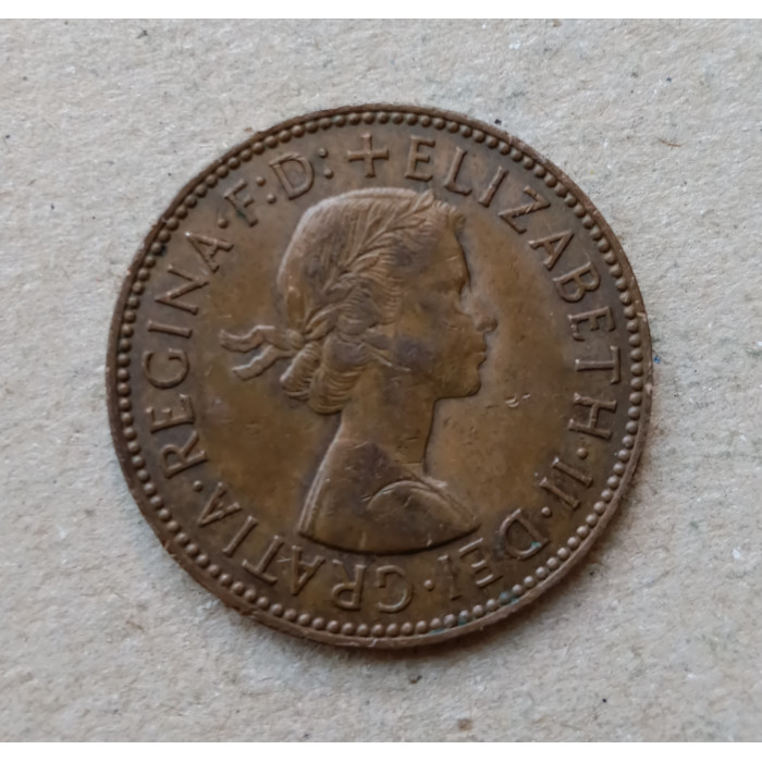 Великобритания 1/2 Пенни 1960 год , Парусный корабль