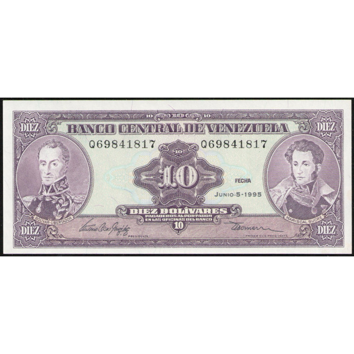 Венесуэла 10 Боливаров 1995 год , UNC