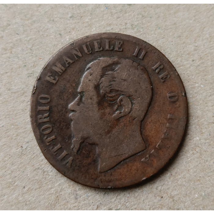 Италия 10 Чентезимо 1863 год