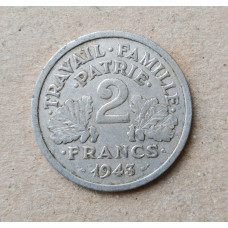 Франция 2 Франка 1943 год