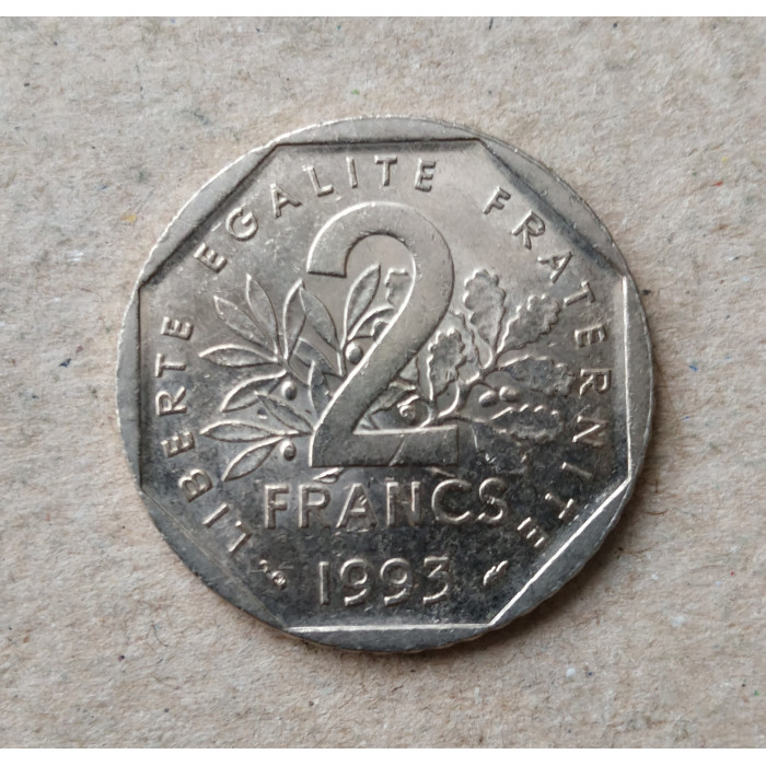 Франция 2 Франка 1993 год , Жан Мулен 
