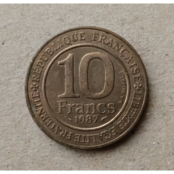 Франция 10 Франков 1987 год , Гуго Капет , 1000 лет с рождения