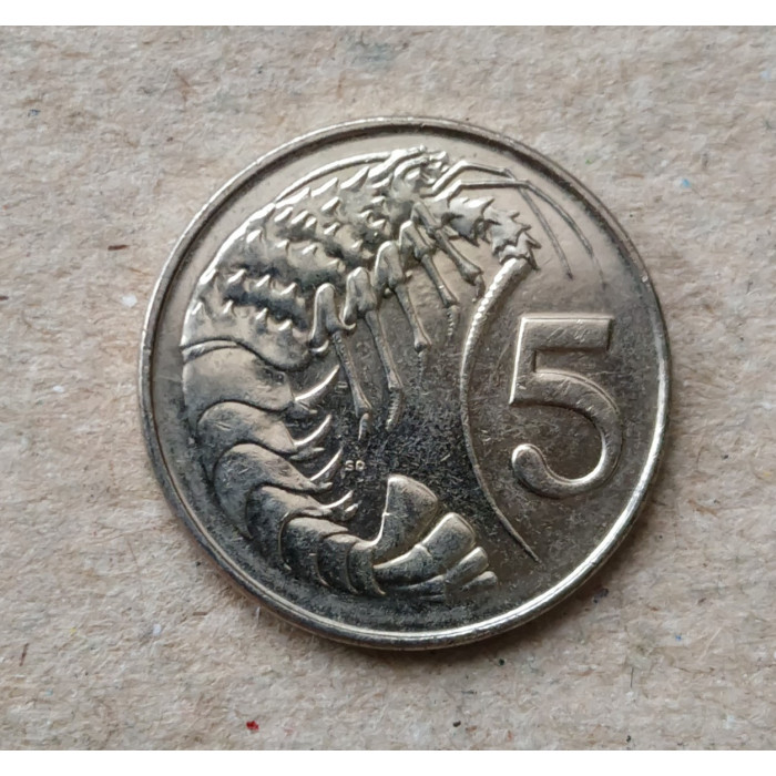 Каймановы Острова 5 Центов 2005 год , Креветка