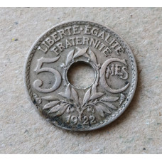 Франция 5 Сентим 1922 год