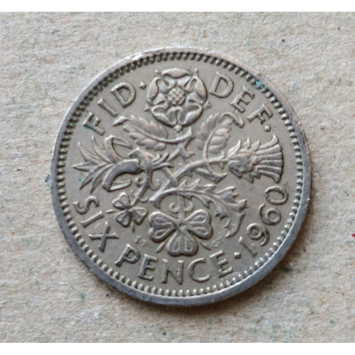Великобритания 6 Пенсов 1960 год