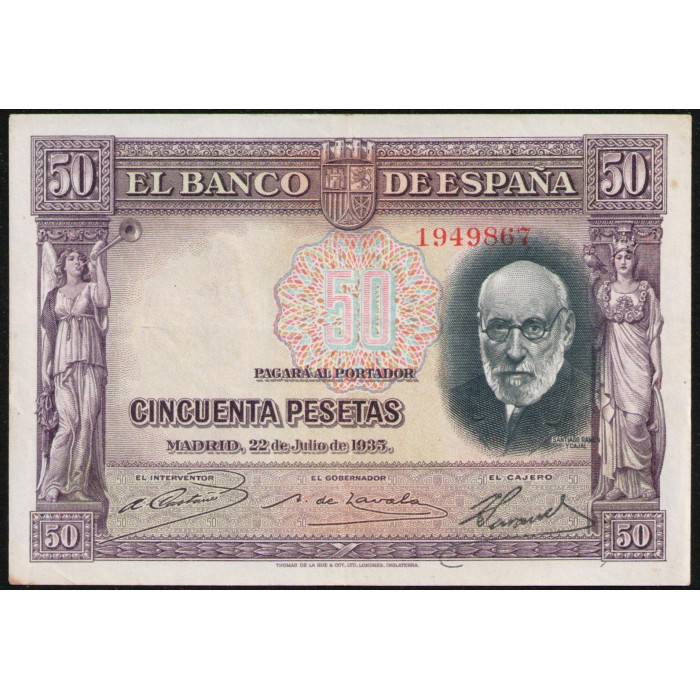 Испания 50 Песет 1935 год