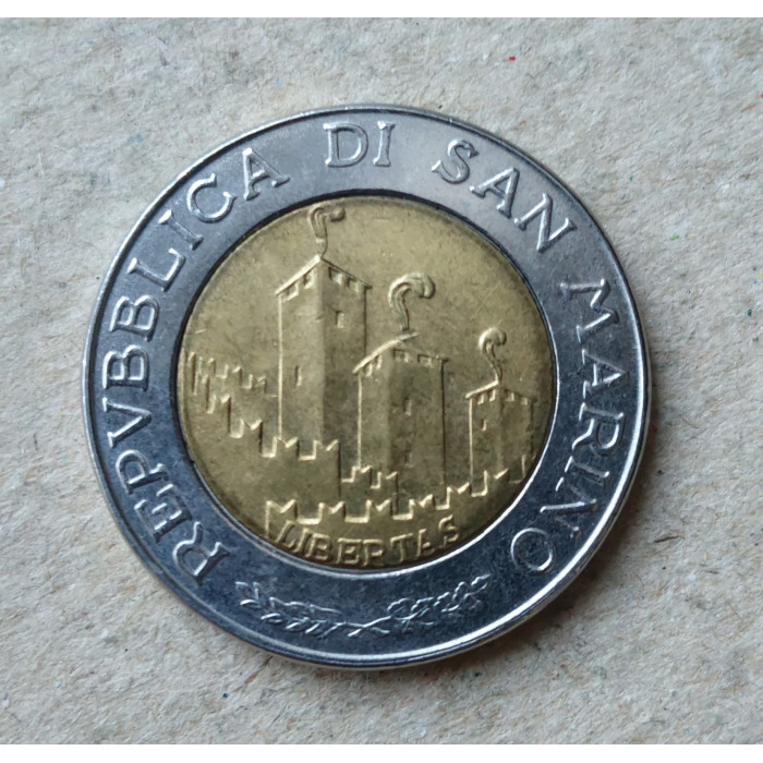 Сан-Марино 500 Лир 1993 год , Биметалл