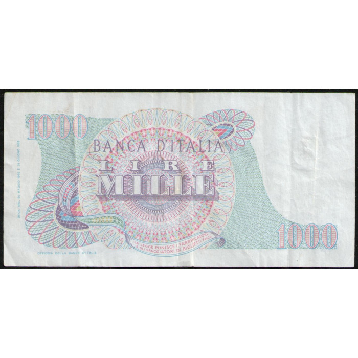 Италия 1000 Лир 1966 год