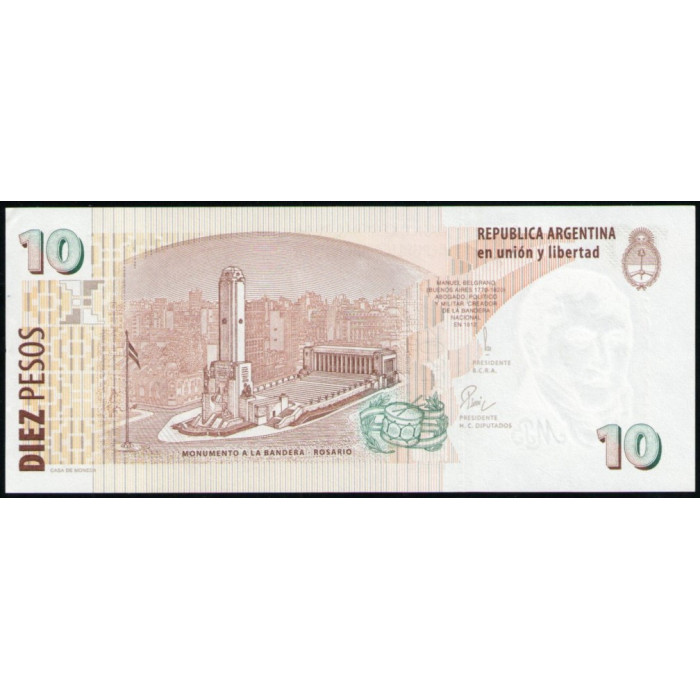 Аргентина 10 Песо 1998 год , АUNC