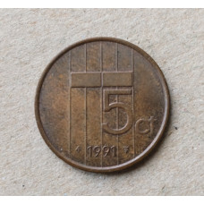 Нидерланды 5 Центов 1991 год 