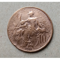 Франция 10 Сентим 1911 год