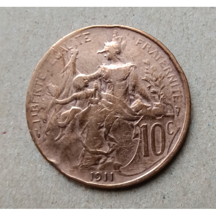 Франция 10 Сентим 1911 год