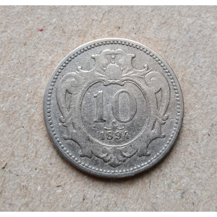 Австрия 10 Геллеров 1894 год