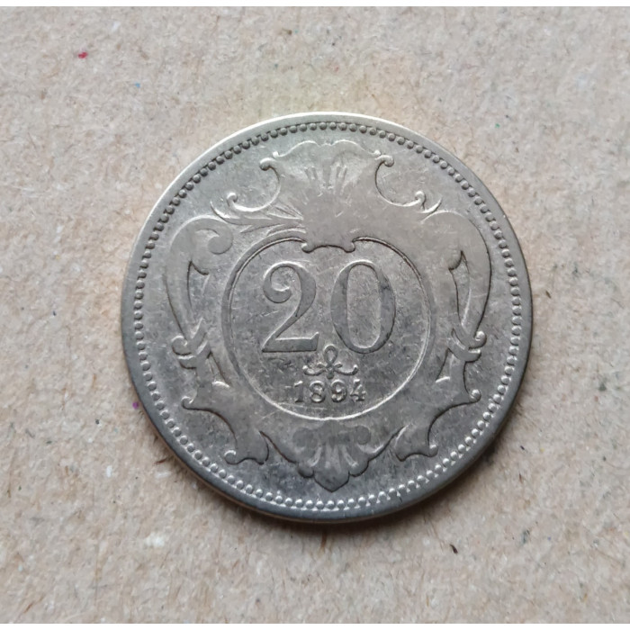 Австрия 20 Геллеров 1894 год