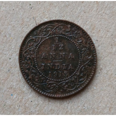 Британская Индия 1/12 Анны 1915 год 