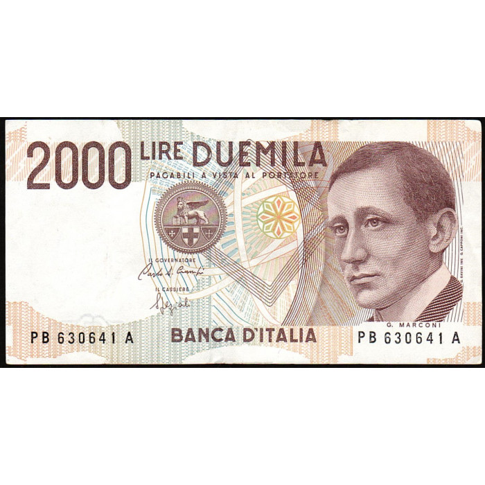 Италия 2000 Лир 1990 год