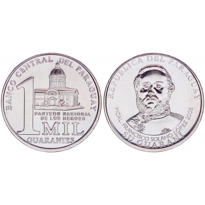 Парагвай 1000 Гуарани 2008 год UNC KM# 198 Франсиско Солано Лопес (BOX)