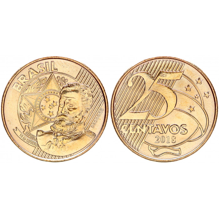 Бразилия 25 Сентаво 2018 год XF KM# 650.1 Деодору да Фонсека (BOX249)