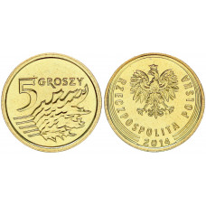 Польша 5 Грошей 2014 год UNC Y# 925 (BOX1153)