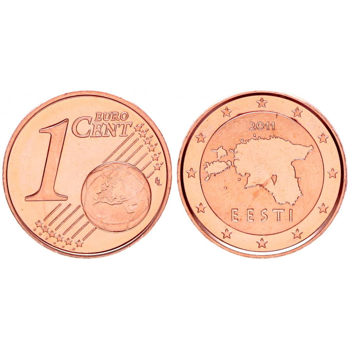 Эстония 1 Евроцент 2011 год UNC KM# 61 (BOX)