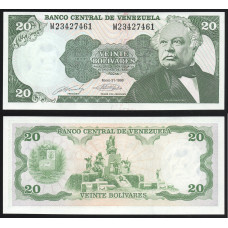 Венесуэла 20 боливаров 1990 год P#63с UNC 